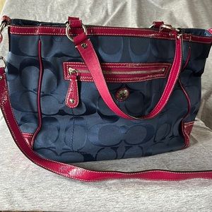 Coach Handbag Navy and Pink